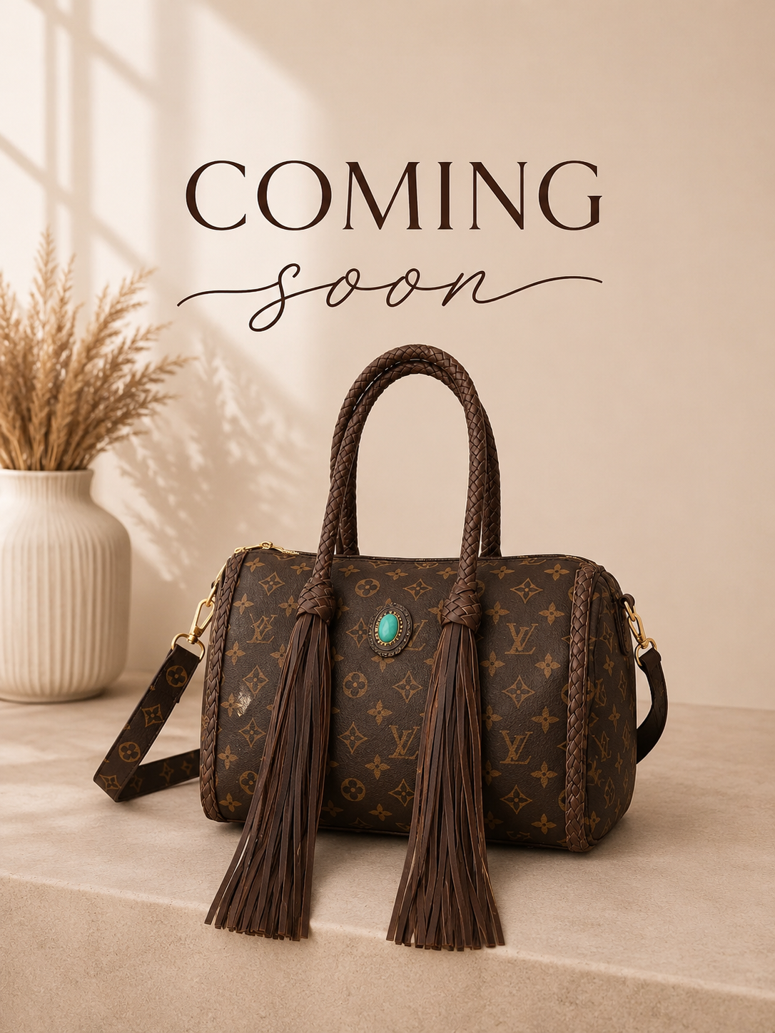 Upcycled LV Fringe Handbag