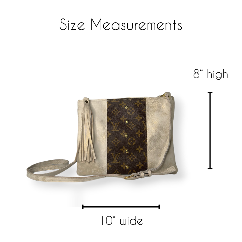 Caroline Crossbody In Stone Leather | Upcycled LV