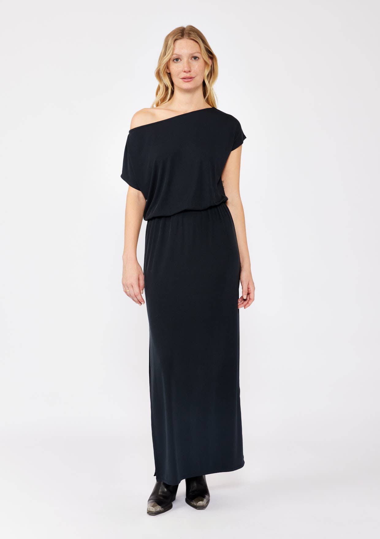 Off-Shoulder Slit Maxi Dress