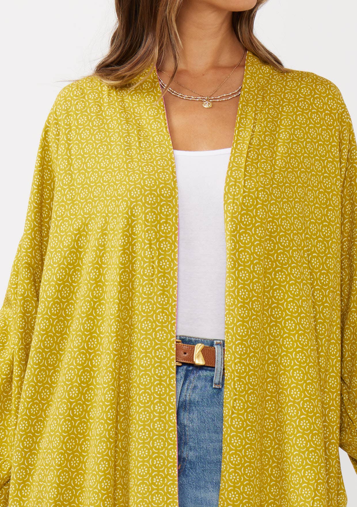 Reversible Floral Print Kimono