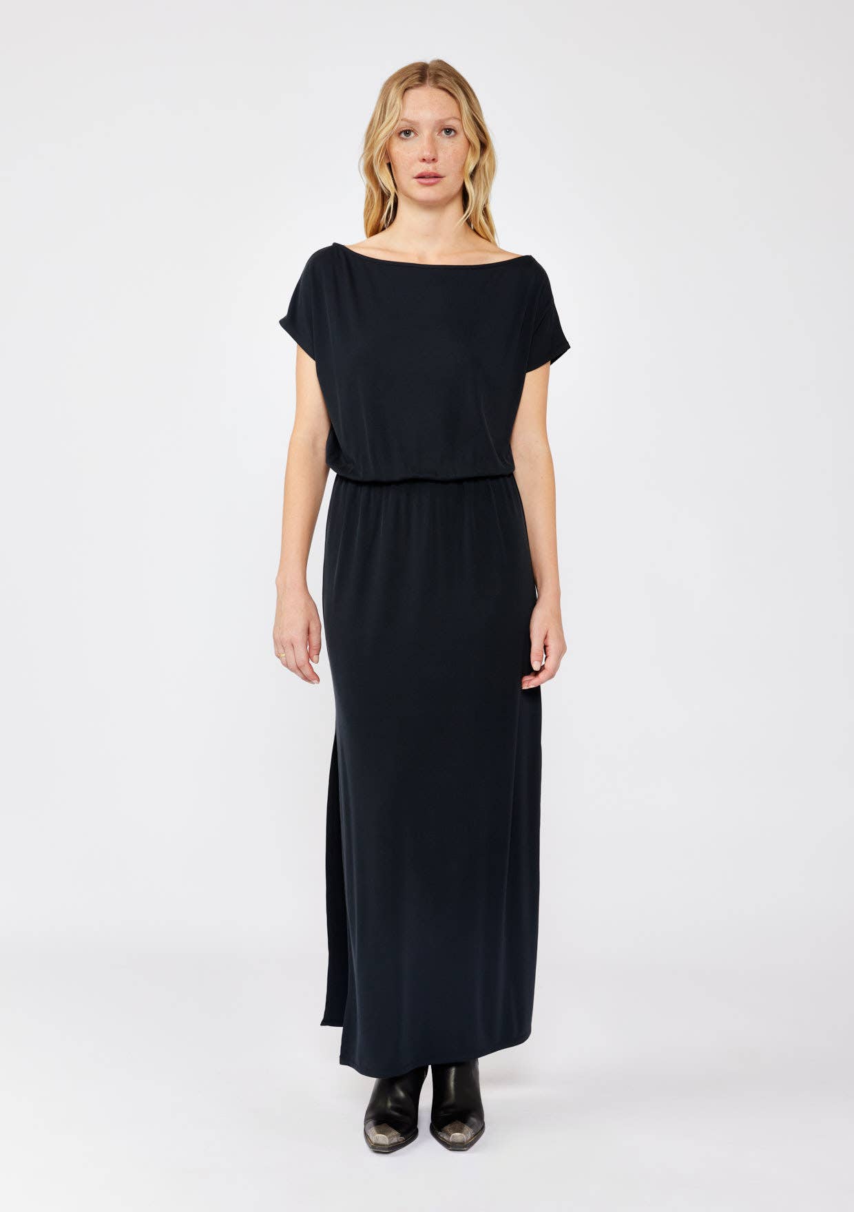 Off-Shoulder Slit Maxi Dress
