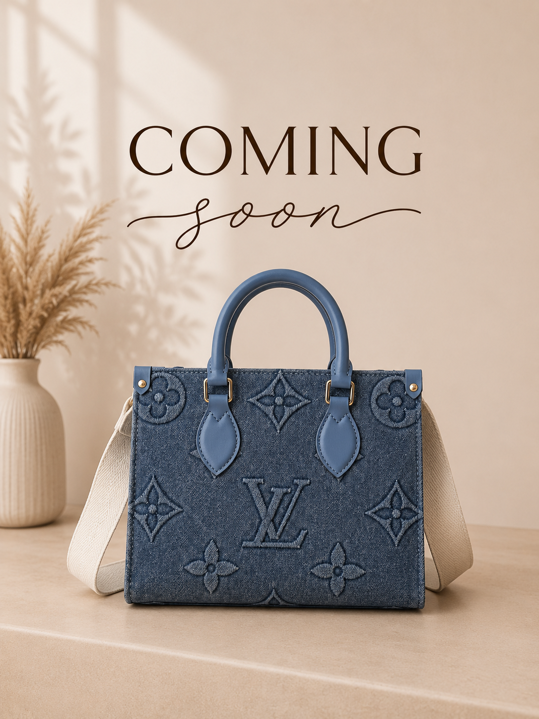 Upcycled Designer Denim Monogram Handbag