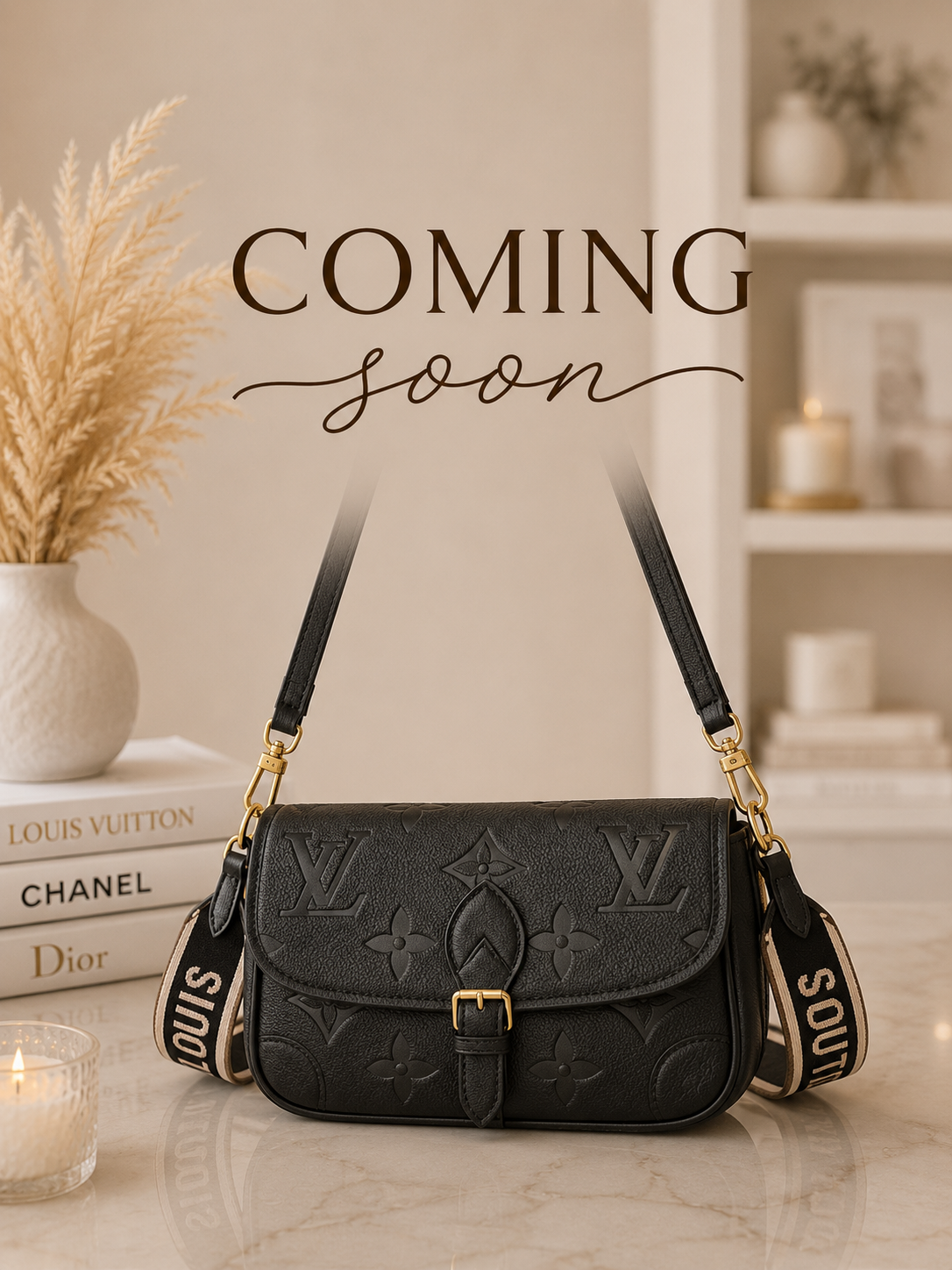 Black Lv Upcycled Designer Crossbody Bag