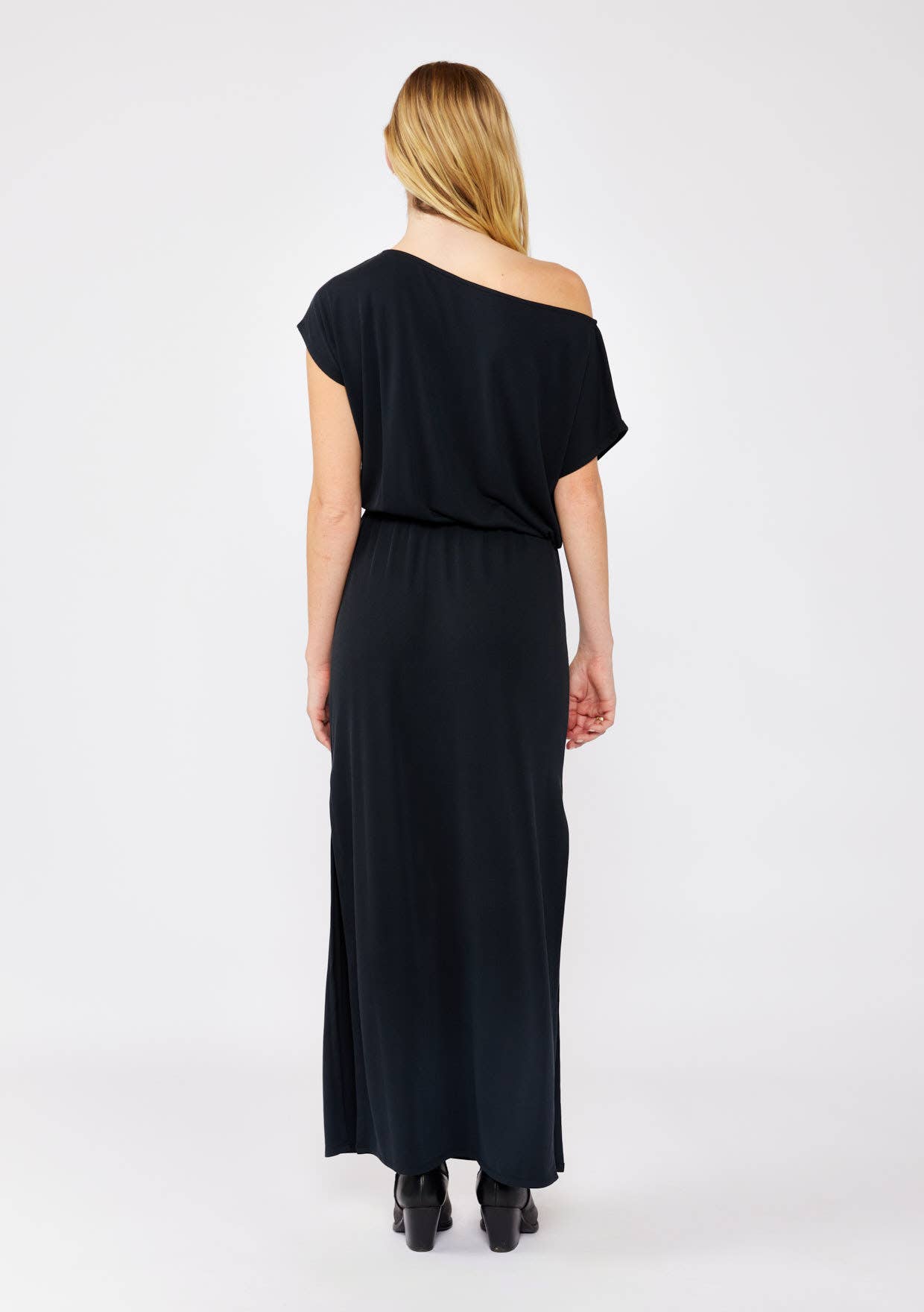 Off-Shoulder Slit Maxi Dress