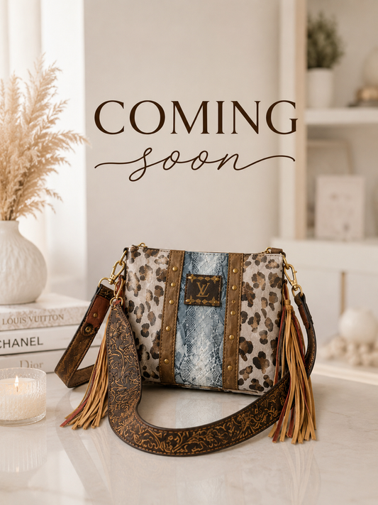 Leopard Fringe Upcycled Designer Crossbody