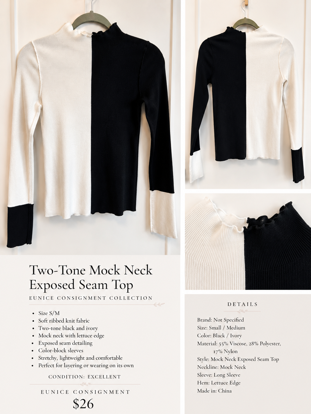 Color Block knit shirt
