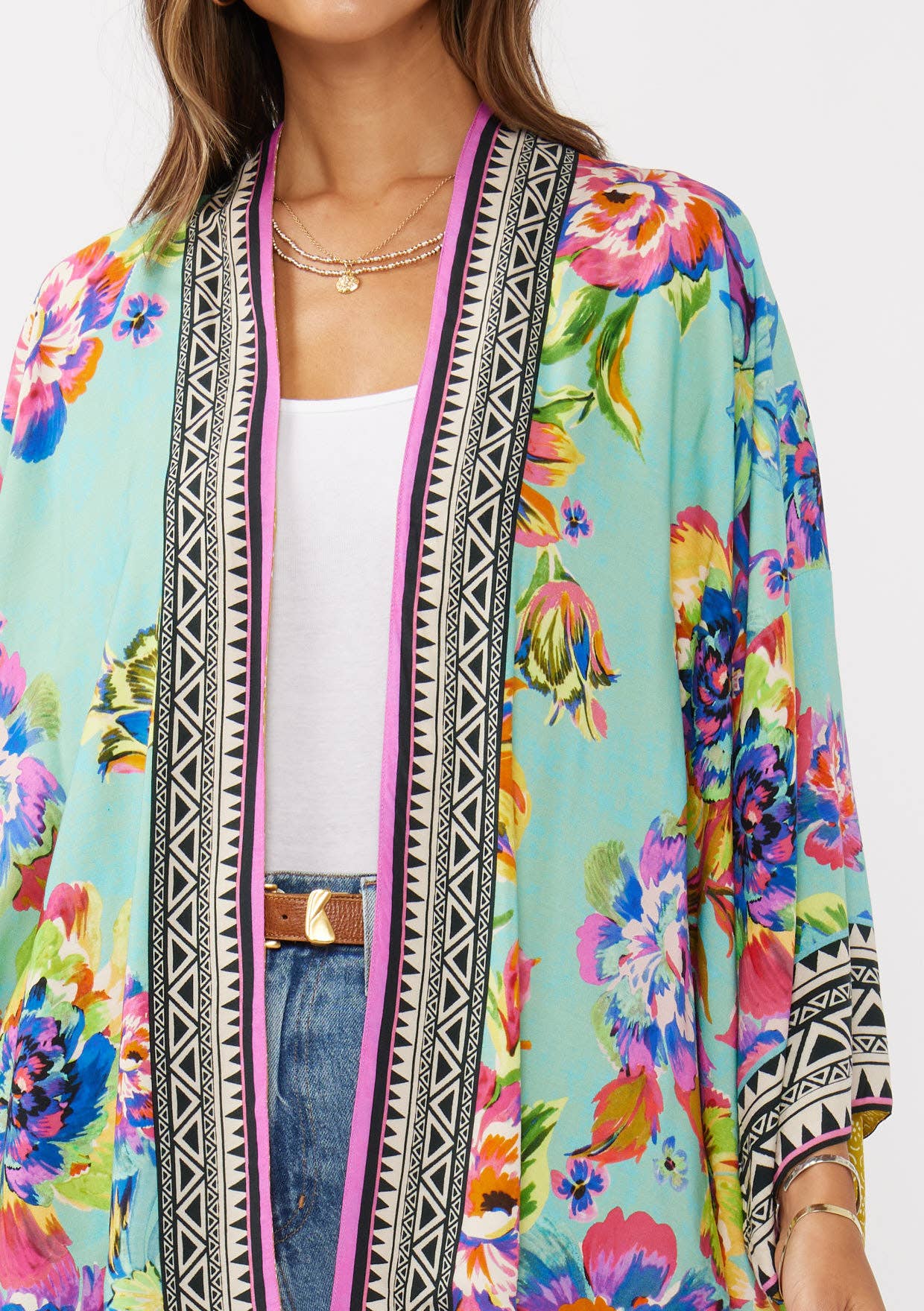 Reversible Floral Print Kimono