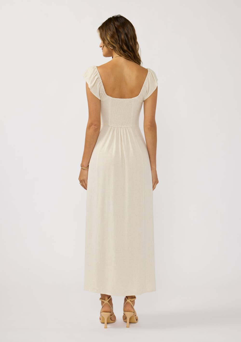 Ruffle Sleeve Slit Maxi Dress