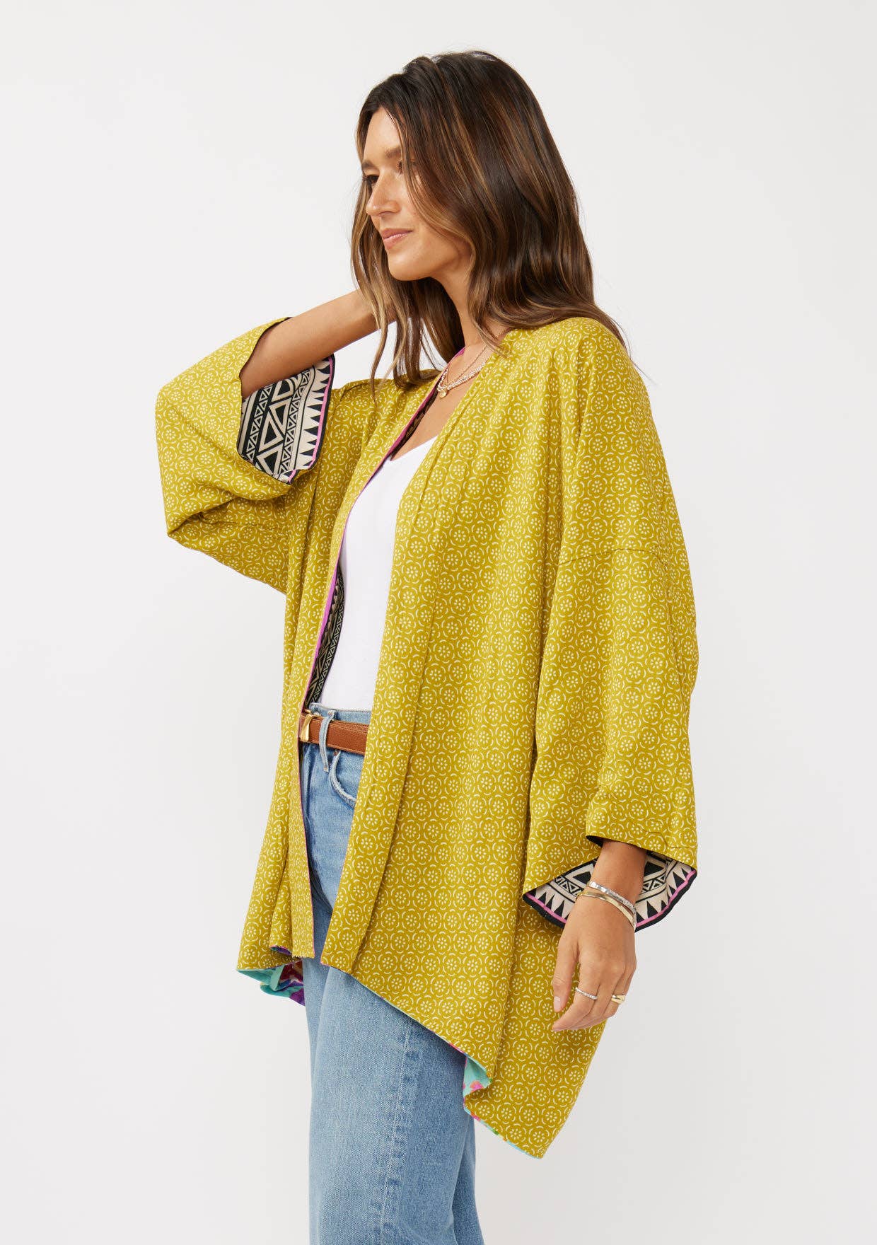 Reversible Floral Print Kimono