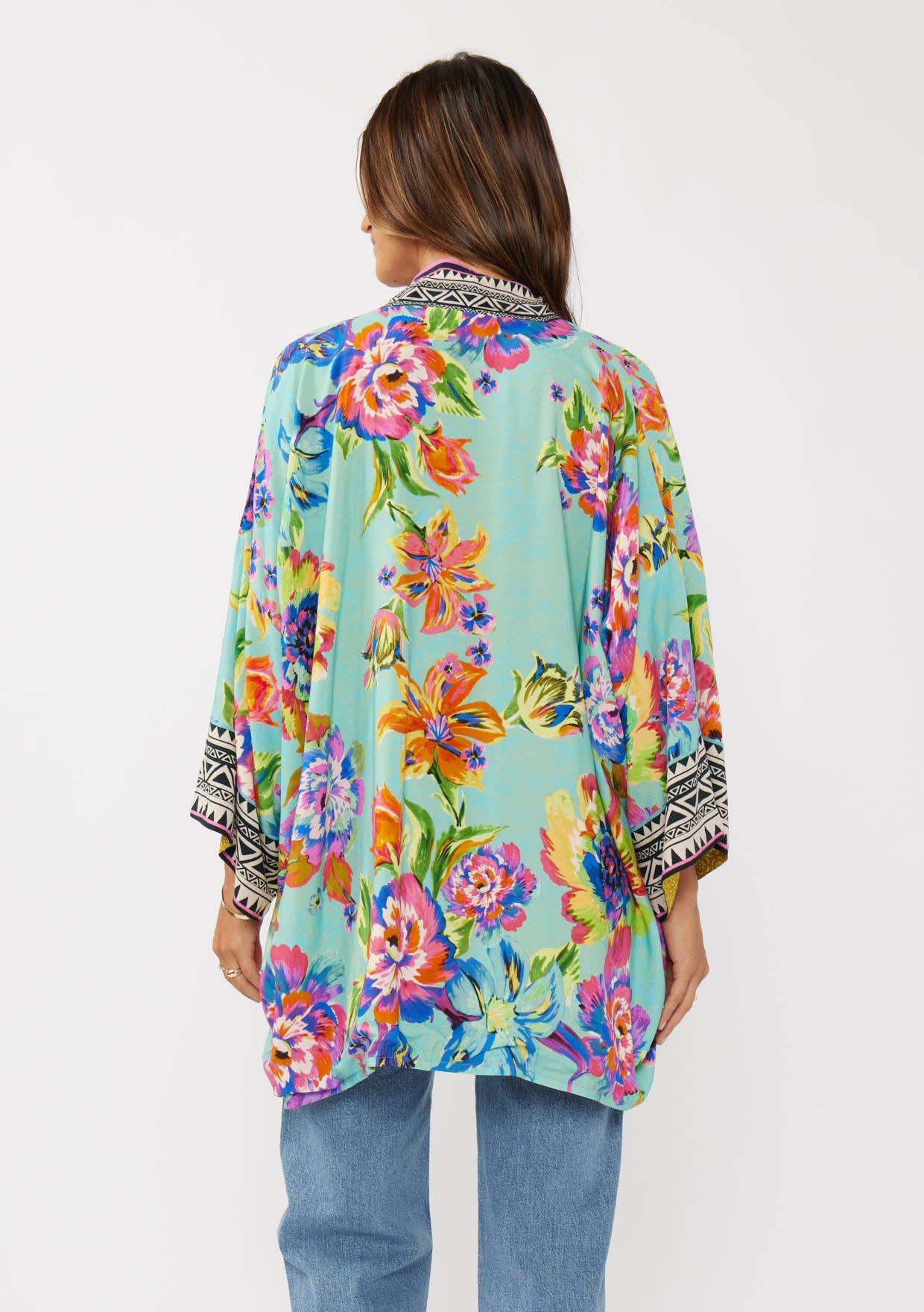 Reversible Floral Print Kimono