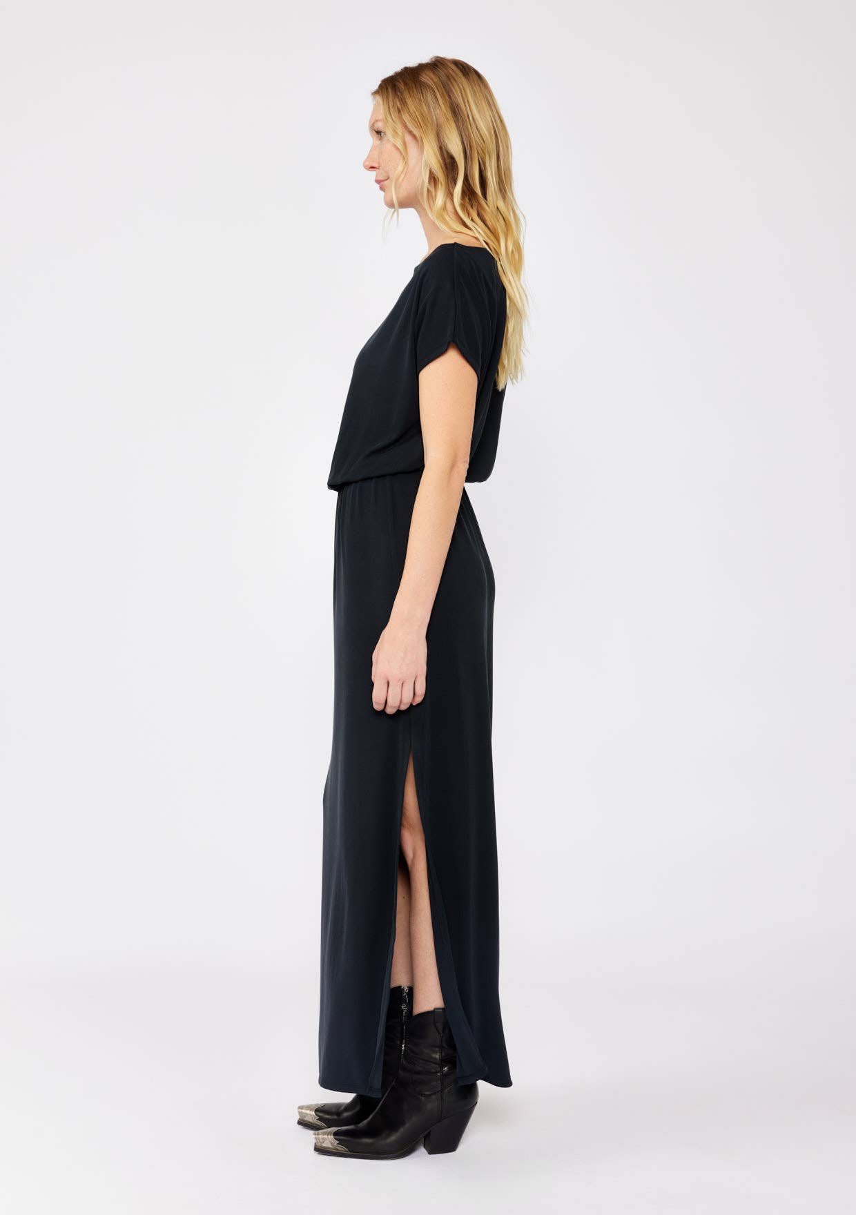 Off-Shoulder Slit Maxi Dress