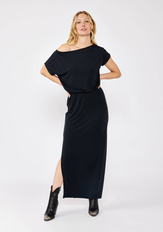 Off-Shoulder Slit Maxi Dress