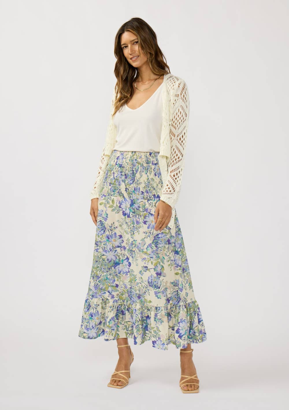 Open Crochet Tie Front Top