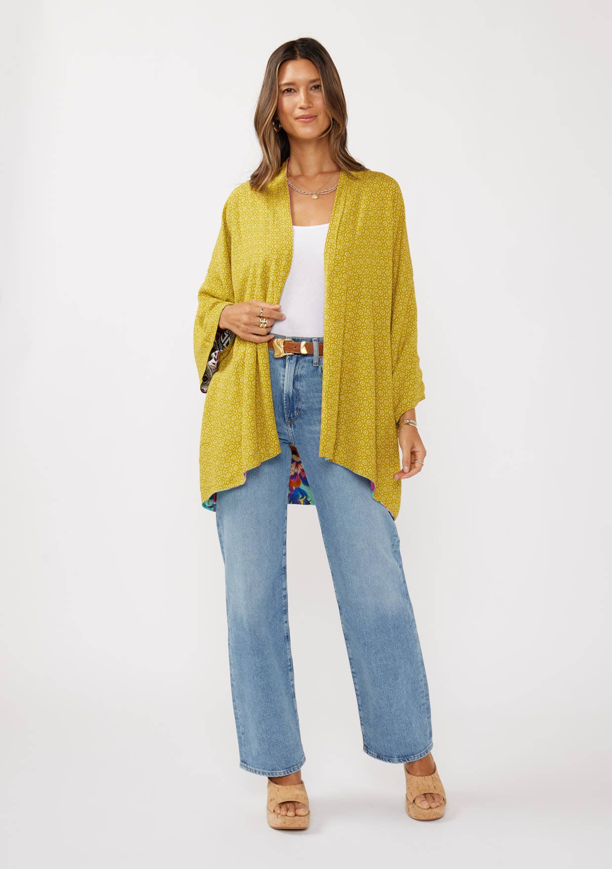 Reversible Floral Print Kimono