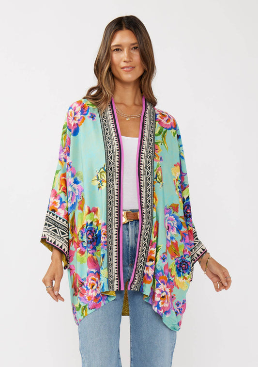 Reversible Floral Print Kimono
