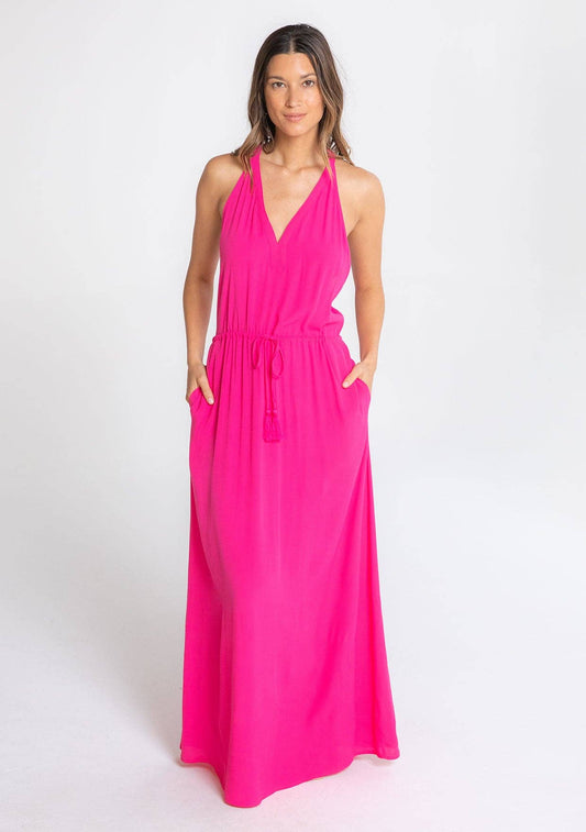 Boho Summer V Neck Sleeveless Maxi Dress